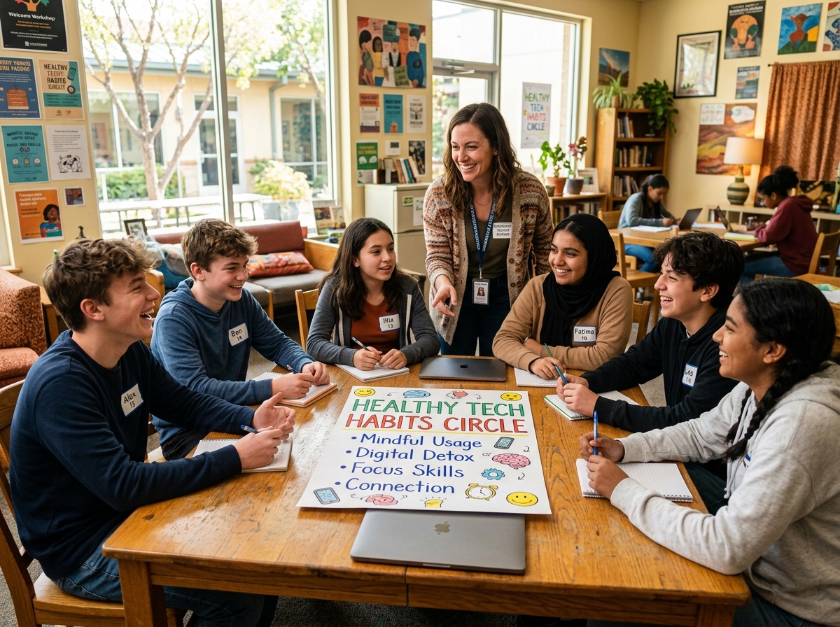 Community youth workshop for healthy technology habits and focus